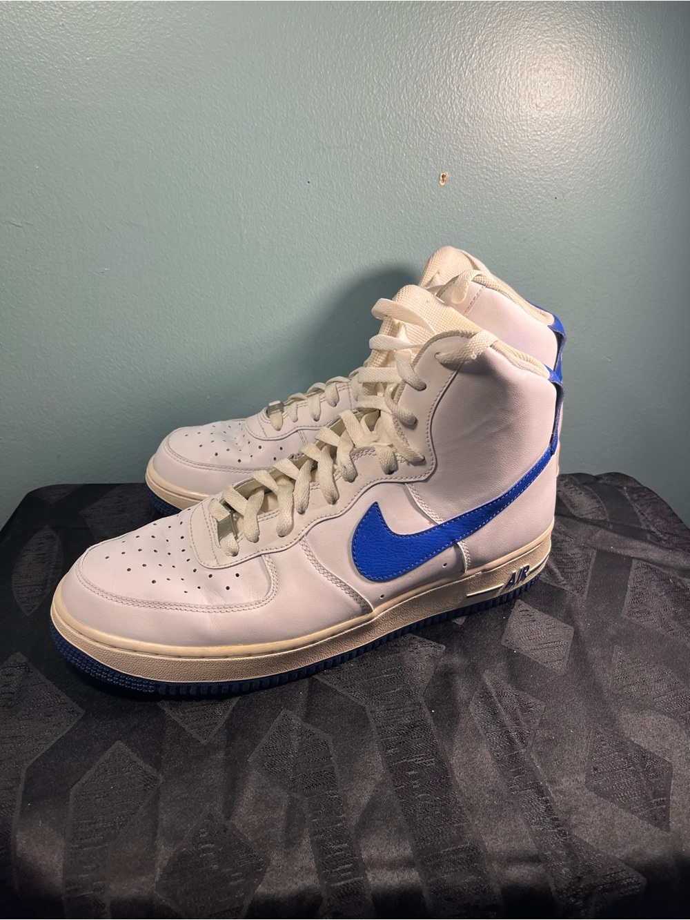 Nike MEN WHITE/HYPER BLUE AIR FORCE 1 HIGH 315121-112 SZ 11 (2012)